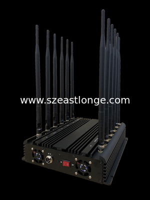 4G 5G WiFi Cell Phone Signal Jammer 12 Antenna Adjustable Software Management Control